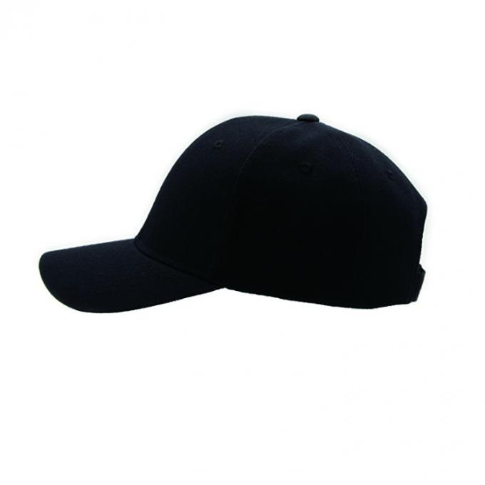 屋外の調節可能な平野の注文の黒い野球帽、男子野球帽
